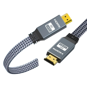 Kabel HDMI 2.1 MIZIQIER 8K 60Hz 4K 120Hz 48Gbps Płaski Nylonowy HDR10+ eARC 2m