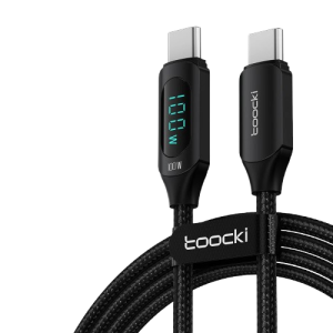 Kabel USB-C do USB-C Toocki 100W PD 5A Szybkie Ładowanie z Wyświetlaczem LED 2m