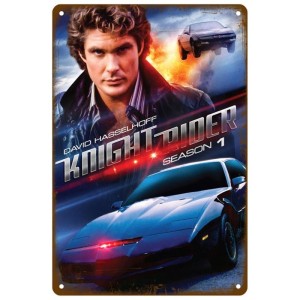 Metalowa Tabliczka Knight Rider – Szyld Retro Auto KITT 20x30cm – Plakat David Hasselhoff