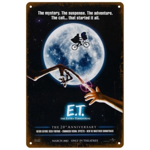 Metalowa Tabliczka E.T. The Extra-Terrestrial – Plakat Filmowy Retro 20x30cm