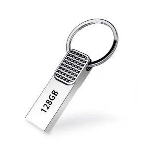 Metalowy Pendrive 128GB – Szybki Pendrive USB 3.0, Wodoodporny i Przenośny z Funkcją Breloka, Kompatybilny z PC/TV/Smartfon
