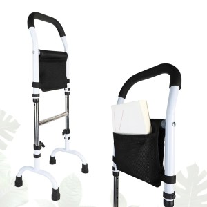 Uchwyt Pomocniczy do Wstawania Łóżka i Fotela dla Seniora – Poręcz z Torbą 73-92cm