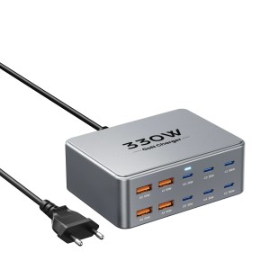 Ładowarka Biurkowa GaN Pro 3 330W 10 Portów 6x USB-C PD100W 4x USB-A 60W EU