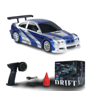 Auto do driftu zdalnie sterowane BMW RC niebieskie skala 1:43