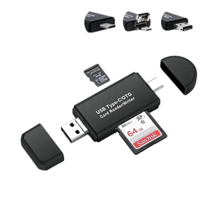 Wielofunkcyjny czytnik kart 3 w 1 adapter USB 2.0 w kolorze czarnym