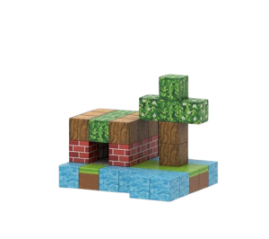 Zabawka dla dzieci zestaw magnetycznych klocków z serii Minecraft  z figurkami 48 elementów 