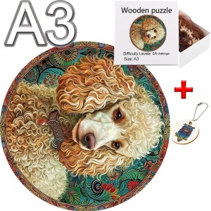 Drewniane puzzle A3 seria pies 200 elementów   