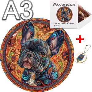 Drewniane puzzle A3 seria pies 200 elementów  