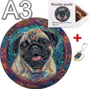 Drewniane puzzle A3 seria pies 200 elementów  