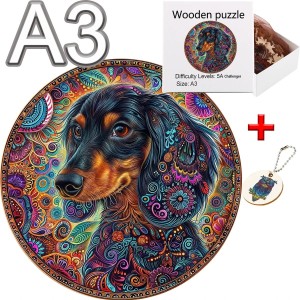Drewniane puzzle A3 seria pies 200 elementów   