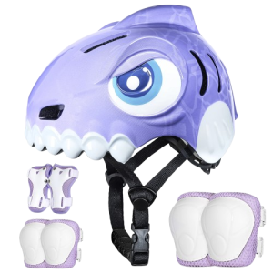 Dziecięcy Zestaw Kask Ochraniacze Rekin 3D Rower Rolki Hulajnoga 3-8 Lat  