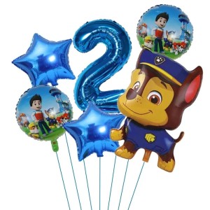 Zestaw Balonów Urodzinowych Psi Patrol 6 Balonów na 2 latka