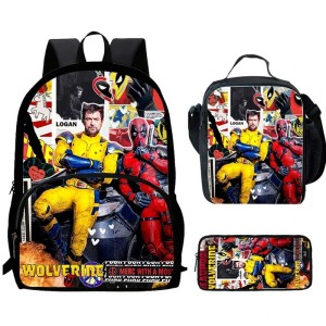 Zestaw Szkolny Deadpool & Wolverine 3w1 Plecak Torba Piórnik