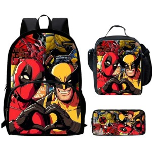 Zestaw Szkolny Deadpool & Wolverine 3w1 Plecak Torba Piórnik