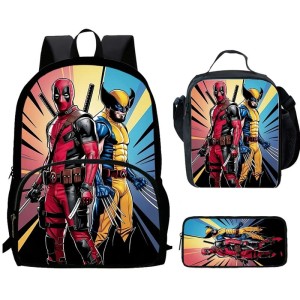 Zestaw Szkolny Deadpool & Wolverine 3w1 Plecak Torba Piórnik