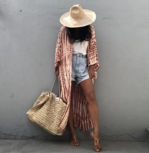 Kimono plażowe narzutka wakacyjna w stylu Tie Dye