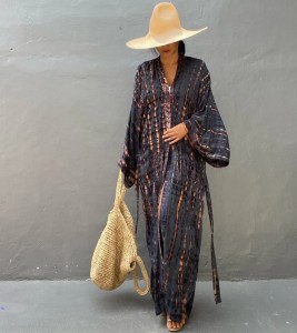 Kimono plażowe narzutka wakacyjna w stylu Tie Dye