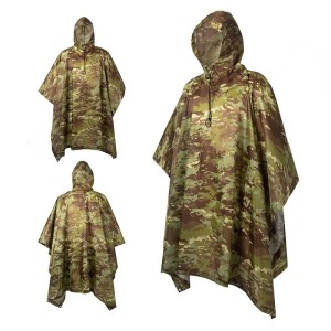 Płaszcz Przeciwdeszczowy Moro z Kapturem Unisex 3 w 1