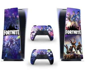 Naklejki na konsolę PS5 i pady – motyw Battle Royale w stylu Fortnite, zestaw ochronny gamingowy
