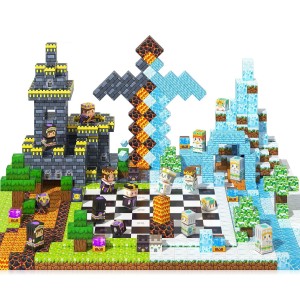 Zestaw klocków magnetycznych w stylu Minecraft 300 elementów mix klocków Pixel World 