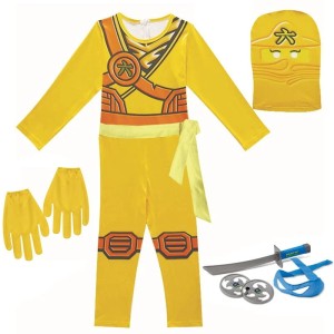 Kostium Ninja dla Dzieci z Akcesoriami – Strój Wojownika w Stylu Ninjago