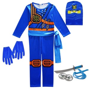 Kostium Ninja dla Dzieci z Akcesoriami – Strój Wojownika w Stylu Ninjago