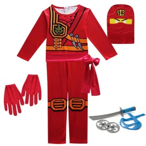 Kostium Ninja dla Dzieci z Akcesoriami – Strój Wojownika w Stylu Ninjago